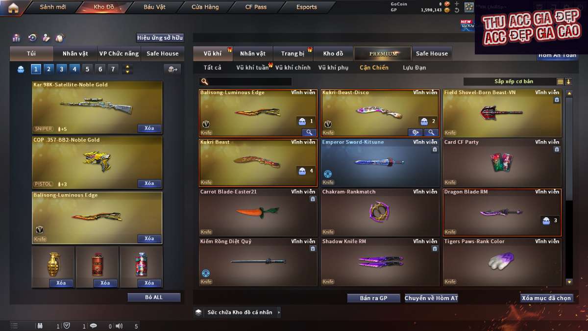 shop acc cf uy tin gia re
